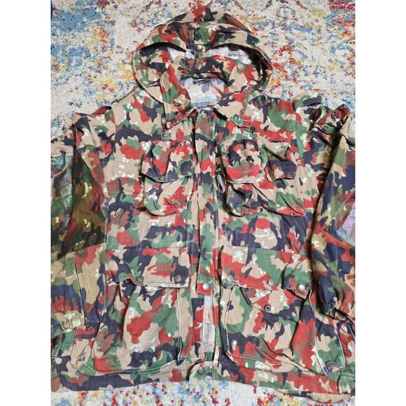 Vintage 70's Swiss M70 TAZ 83 Alpenflage Camo Coat Jacket Switzerland Army - Picture 1 of 9